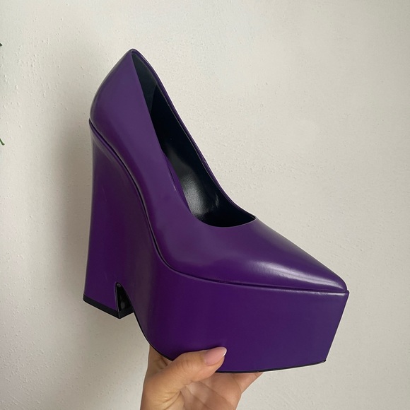 VERSACE Women's Purple Platform Heels - Picture 7 of 12